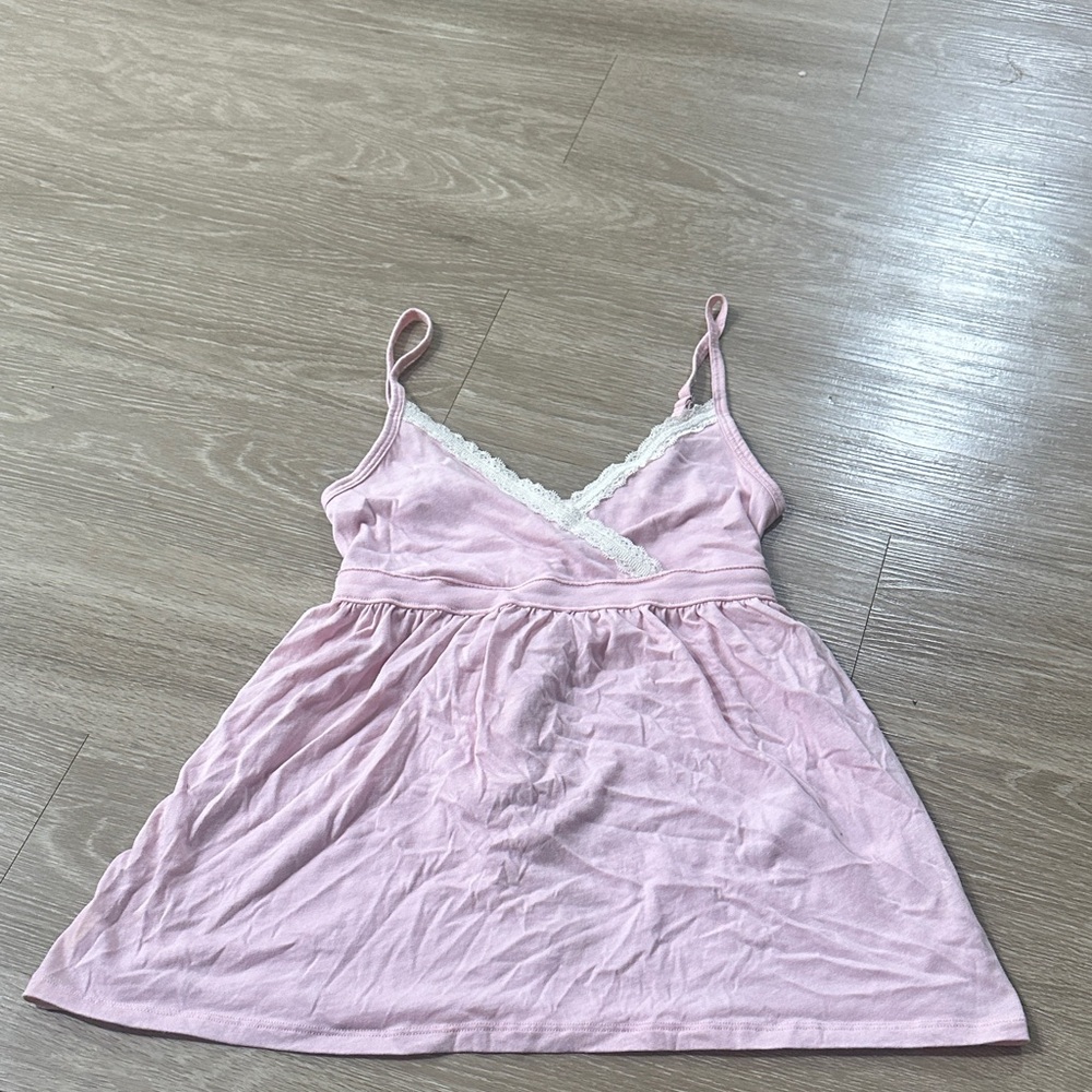 Hollister Light Pink baby doll with white lace